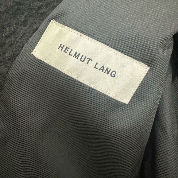 Helmut Lang Black Shaggy Alpaca and Virgin Wool Blend Coat - Picture 8 of 11